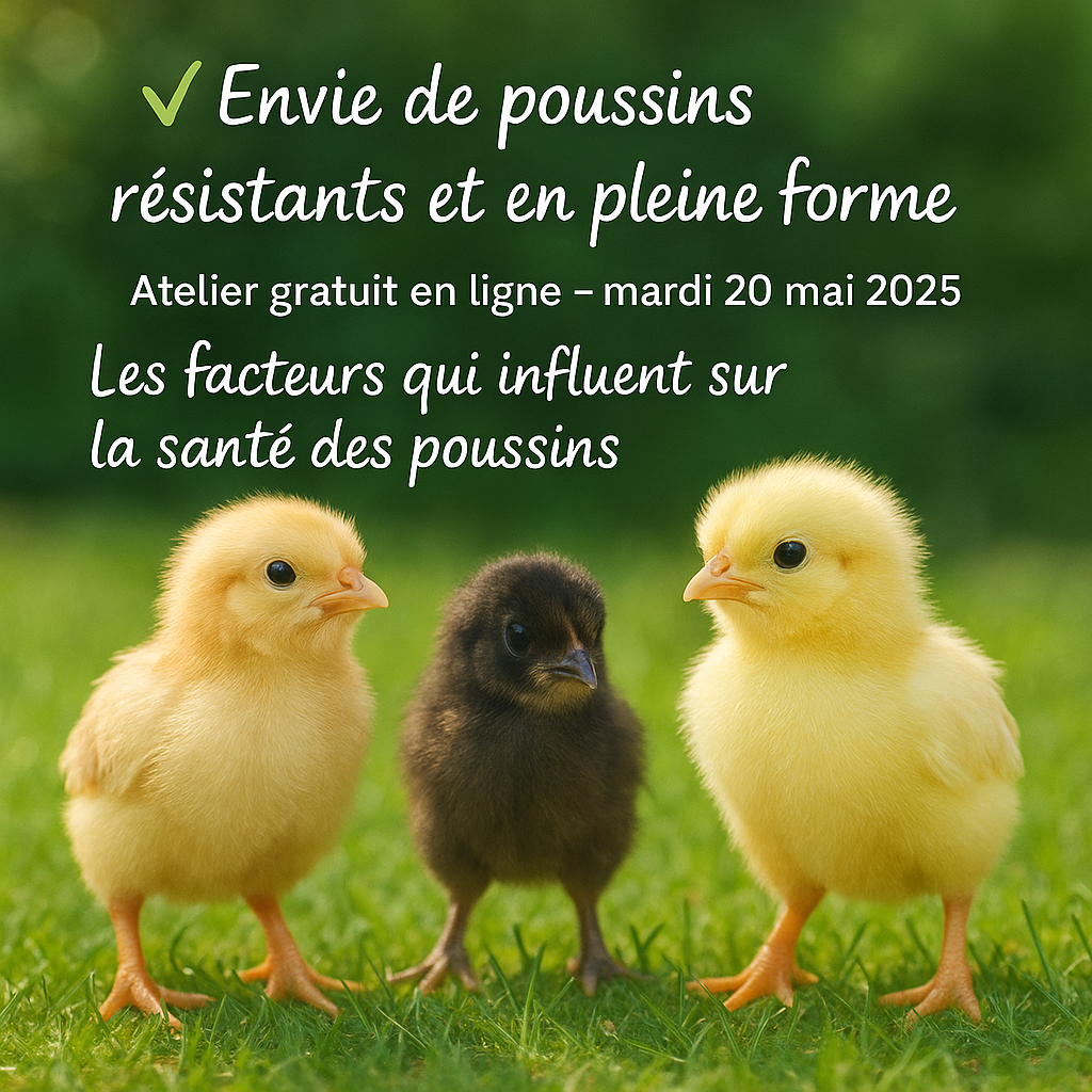 affichette annonçant l'atelier conférence du 20 mai sur les facteurs influant sur la santé des poussins